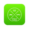 1989 style icon green vector