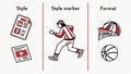 Style marker and format icons, design tools, graphic elements vector design Generative AI Royalty Free Stock Photo