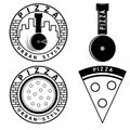 style pizza vector labels and elements set Royalty Free Stock Photo