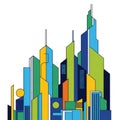 The style reflects a modern, stylized interpretation of urban environments Royalty Free Stock Photo