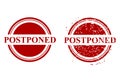 2 Style Rusty Circle  Vector Red Grunge Rubber Stamp Effect, Postponed Royalty Free Stock Photo