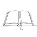 Style uses a single unbroken line to form the outline of the book Royalty Free Stock Photo