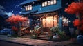 in the style of vivid street scenes, charming anime characters