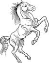 Styled brush stroke jumping horse Royalty Free Stock Photo