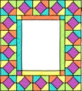 Styled stained glass frame.