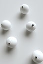 Styled White Matte Shatterproof Large Christmas Ball Ornament Mock-Up - Multiple Balls. 3D Illustration
