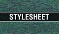 Stylesheet text written on Programming code abstract technology background of software developer and Computer script. Stylesheet Royalty Free Stock Photo