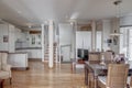 Stylewhite kitchen with dining room