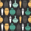 Stylih seamless pattern with vases Royalty Free Stock Photo