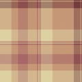 Styling check tartan fabric, age textile background texture. Femininity seamless vector plaid pattern in orange and red colors Royalty Free Stock Photo