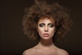 Styling. Fashion Model with Permed Hair Royalty Free Stock Photo