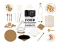 Styling food photography kit elements sign