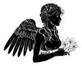 Stylised angel woman illustration