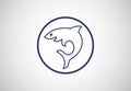 Stylised Shark logo design, Vector illustration Royalty Free Stock Photo