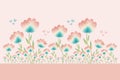 Stylised flowers border with space for text.