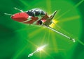 A stylised Hawk, firing a missile