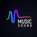 Stylised sound wave isolated logo. Abstract pulse vector illustration Royalty Free Stock Photo