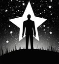 Stylised Starry Businessman Silhouette in Vintage Crystal Design (AI Generated