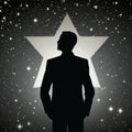 Stylised Starry Businessman Silhouette in Vintage Crystal Design (AI Generated