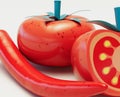 Stylised Tomato And Chilli