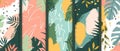 Stylish Abstract Backgrounds Set. Funky Groovy Colorful Patterns. Nostalgic 70's geometric aesthetic. Simple modern