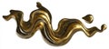 Stylish Abstract Liquid Stroke in Metallic Gold Color with Glossy Reflection and Smooth Surface Royalty Free Stock Photo