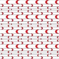 Stylish abstract seamless  pattern  with red waves on white background Royalty Free Stock Photo