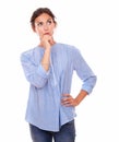 Stylish adult woman asking herself a question Royalty Free Stock Photo