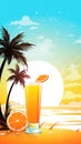 stylish advertising background for a beach party - stock concepts