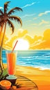 stylish advertising background for a beach party - stock concepts