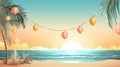 stylish advertising background for a beach party - stock concepts