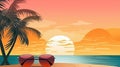 stylish advertising background for a beach party - stock concepts