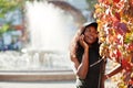 Stylish african american girl. Africa model woman Royalty Free Stock Photo