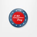 Stylish american independence day design. Badge and label isolated on white background for Independence Day. Happy Royalty Free Stock Photo