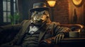 Mafia Crocodile: A Surrealistic Portrait In Unreal Engine 5 Royalty Free Stock Photo