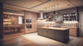 Stylish apartment interior with modern kitchen. Idea for home design Royalty Free Stock Photo