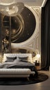 Stylish Art Deco luxury bedroom Royalty Free Stock Photo