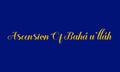Ascension Of Bahaullah Text And Blue Background Design