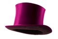 Stylish attire, vintage men fashion and magic show conceptual idea with 3/4 angle on victorian pink top hat with clipping path