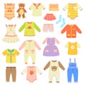 Stylish Baby Clothes Collection for Boys and Girls Royalty Free Stock Photo