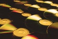 Stylish background from CD disks. Music and technology concept