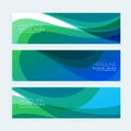 Stylish banners set with colorful wave Royalty Free Stock Photo