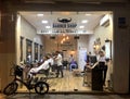 Stylish barber shop, Tel Aviv, Israel.