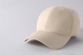 Stylish baseball cap on light grey background, closeup. Mockup for design Royalty Free Stock Photo