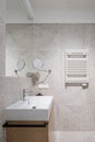 Stylish bathroom with exceptional patterned tiles