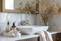Elegant Bathroom Sink and Marble Decor Royalty Free Stock Photo