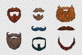 Stylish beard and moustache set collection Royalty Free Stock Photo