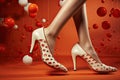 Stylish beautiful elegant bright women& x27;s shoes. Style and fashion concept Royalty Free Stock Photo