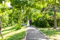 Stylish beautiful happy bride and groom, wedding celebrations outdoor Royalty Free Stock Photo