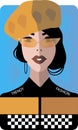 Stylish beautiful model for fashion design. Art deco graphic illustration.